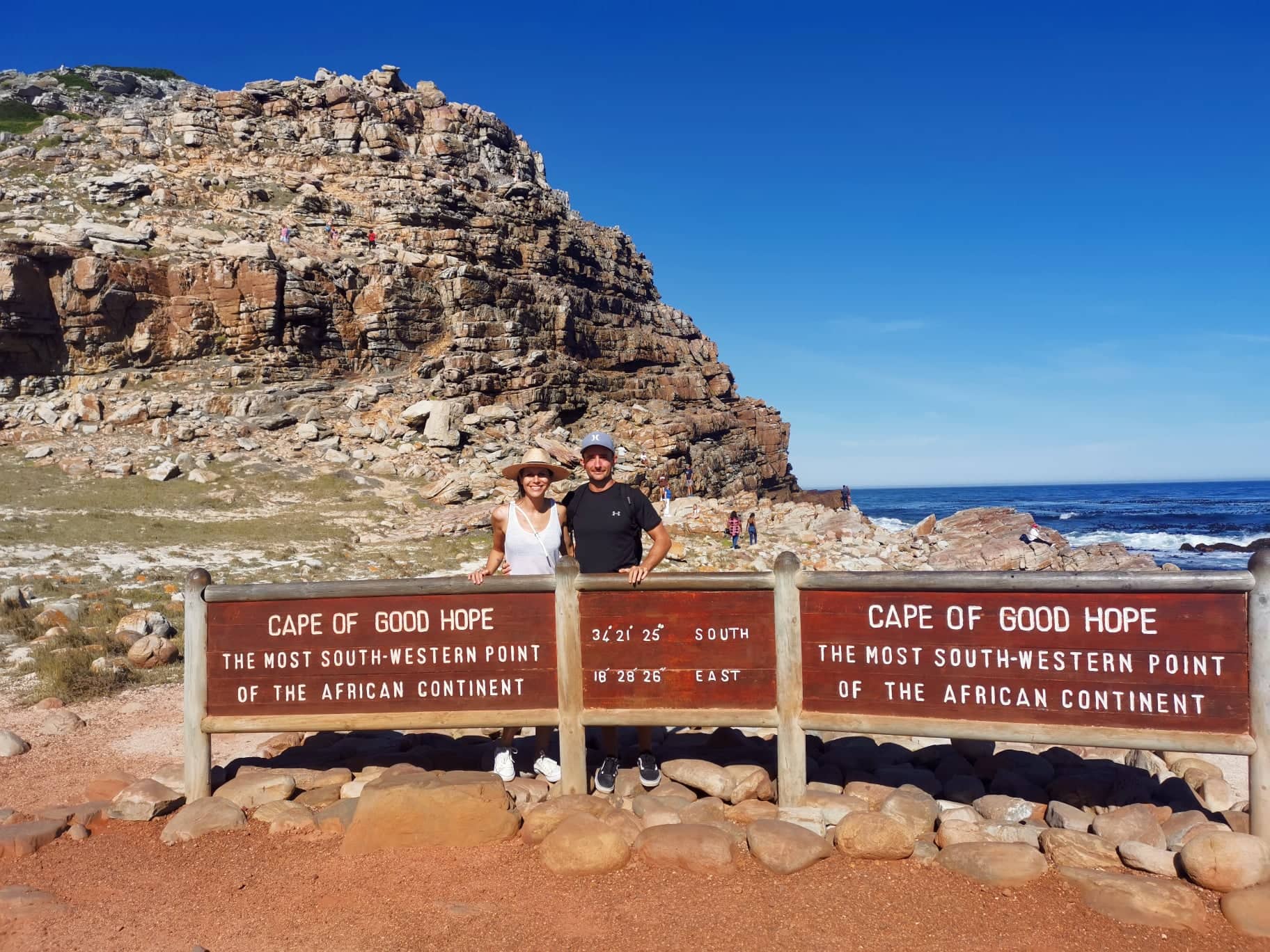 Standing at the Sign of Cape of Good Hope - a part of visiting Cape Point
