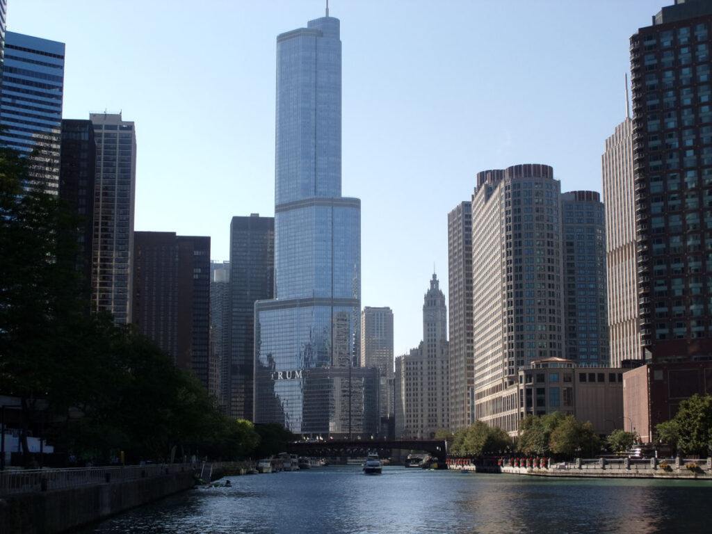 The Trump Tower from the Chicago River