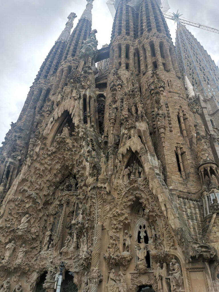 Exterior of the Sagrada Familia which you can see for free in Barcelona
