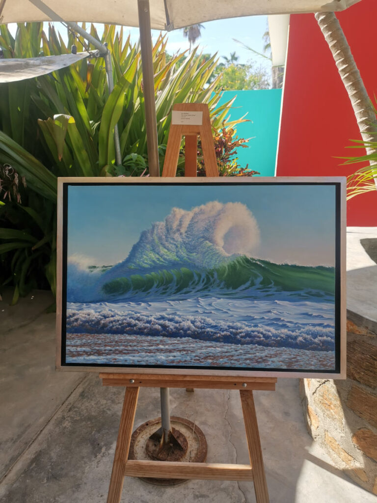 Painting of waves at Galeria Logan in Todos Santos Mexico
