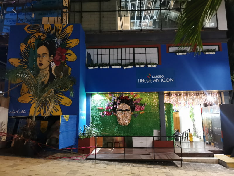 The exterior of the Frida Kahlo museum in Playa del Carmen