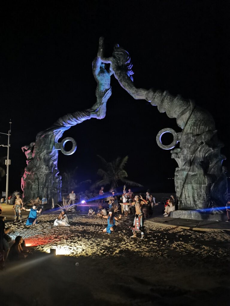 Cultural performance at the Parque de los Fundadores in Playa Del Carmen