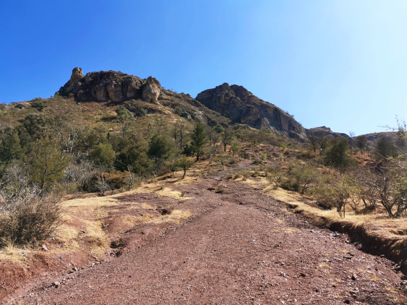 Path with gravel leading up to La Bufa 