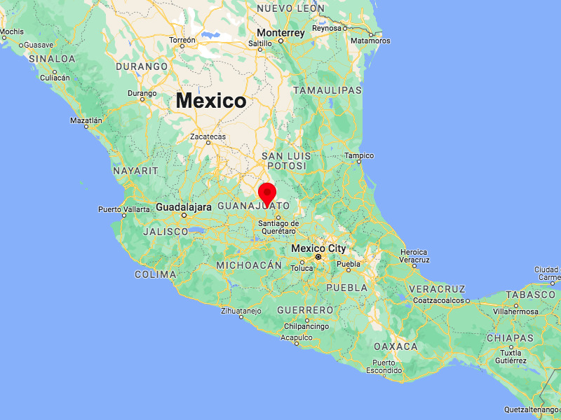 Map showing where San Miguel de Allende is located in Mexico