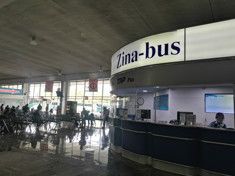 Zina bus ticket counter in Mexico City