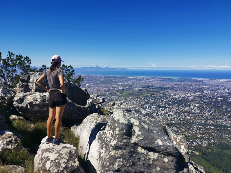 The view from the top of Devils Peak overlooking the outer suburbs of Cape Town