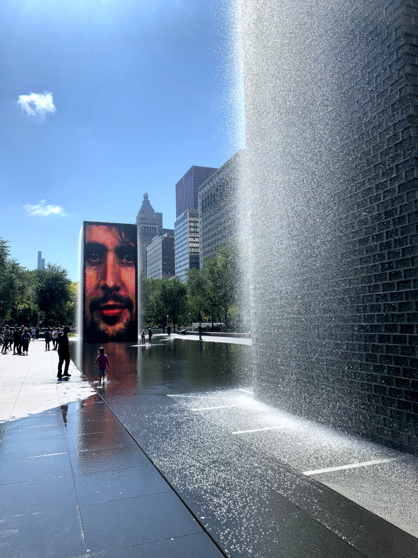 The Crown Fountain in Millennium Park at daytime 
