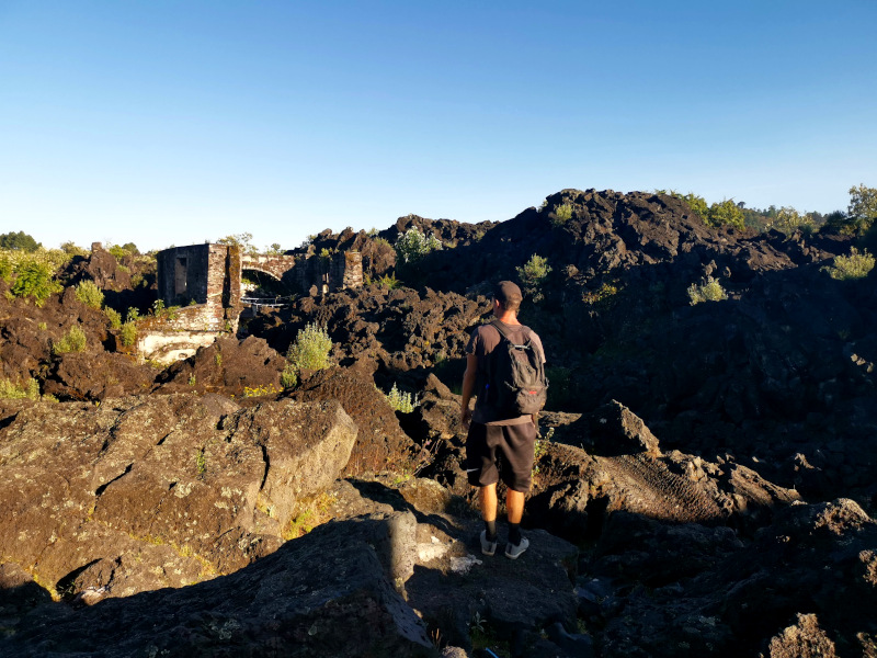 Allan walking over a lava flow at the Paricutin Volcano