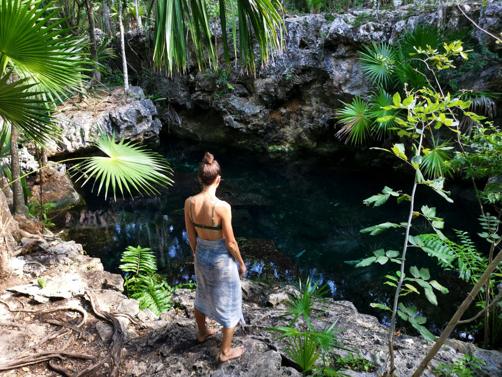 A back pool at cenote jardin del eden one of the best cenotes near playa del carmen