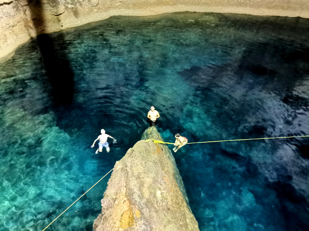 Swimming in Cenote Takach-Ha near Coba