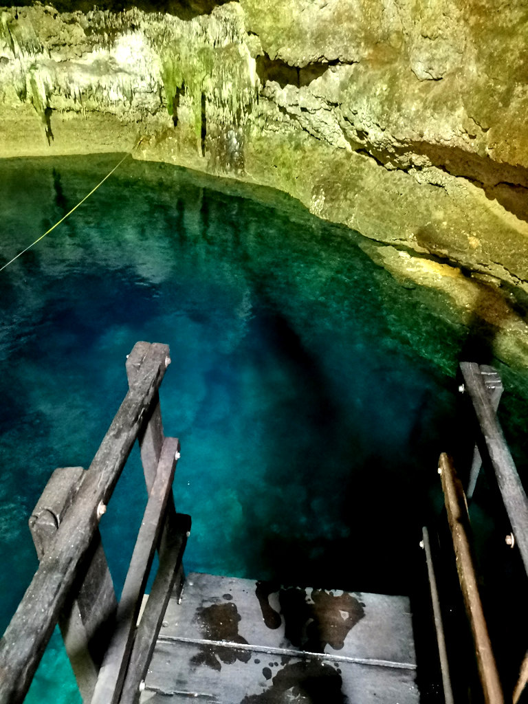 Looking into Cenote Tankach-Ha from above