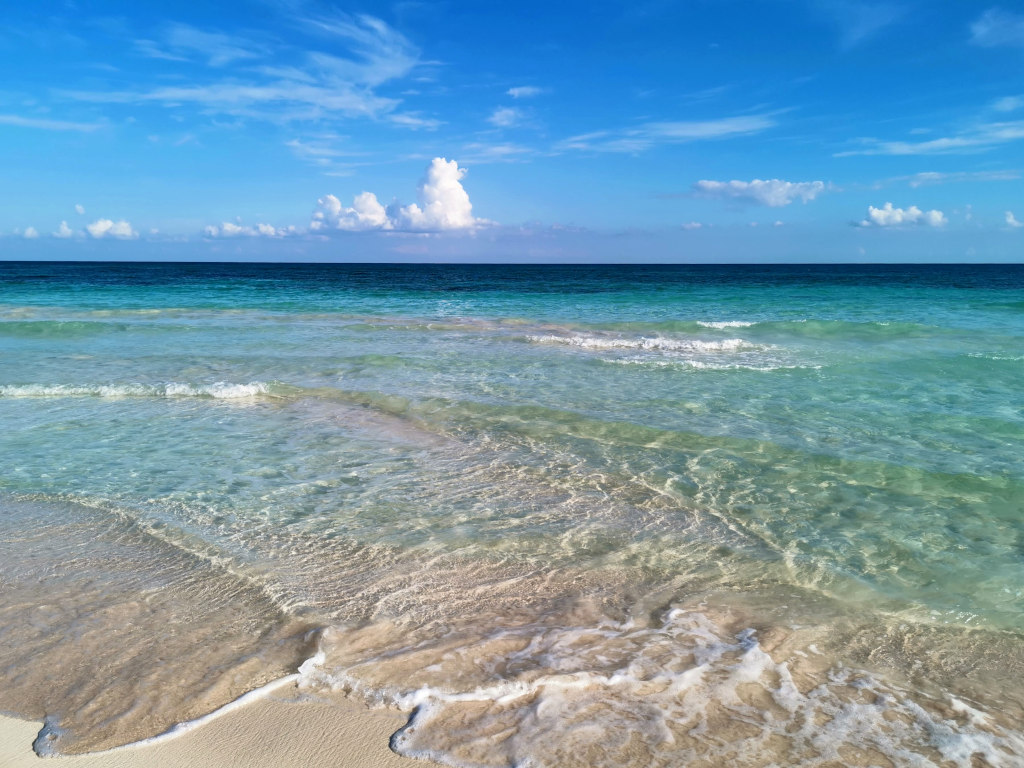Crystal clear blue waters at Playa Xpu-Ha one of the best beaches in Playa del Carmen
