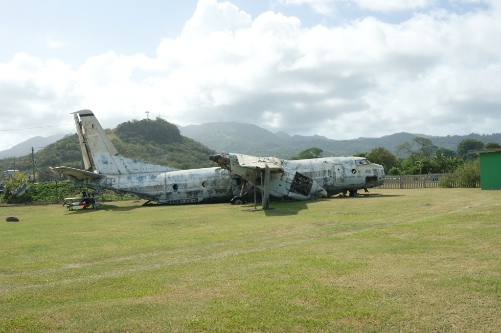 An abandoned plane at Pearls Airport in Grenada