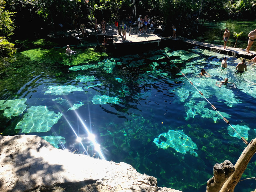 Amazing blue water at Cenote Azul