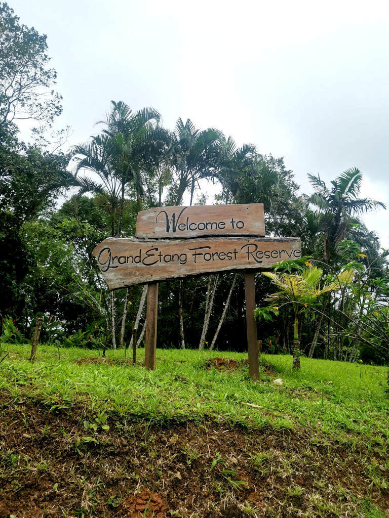 A sign showing the entrance to Grand Etang National Park in Grenada