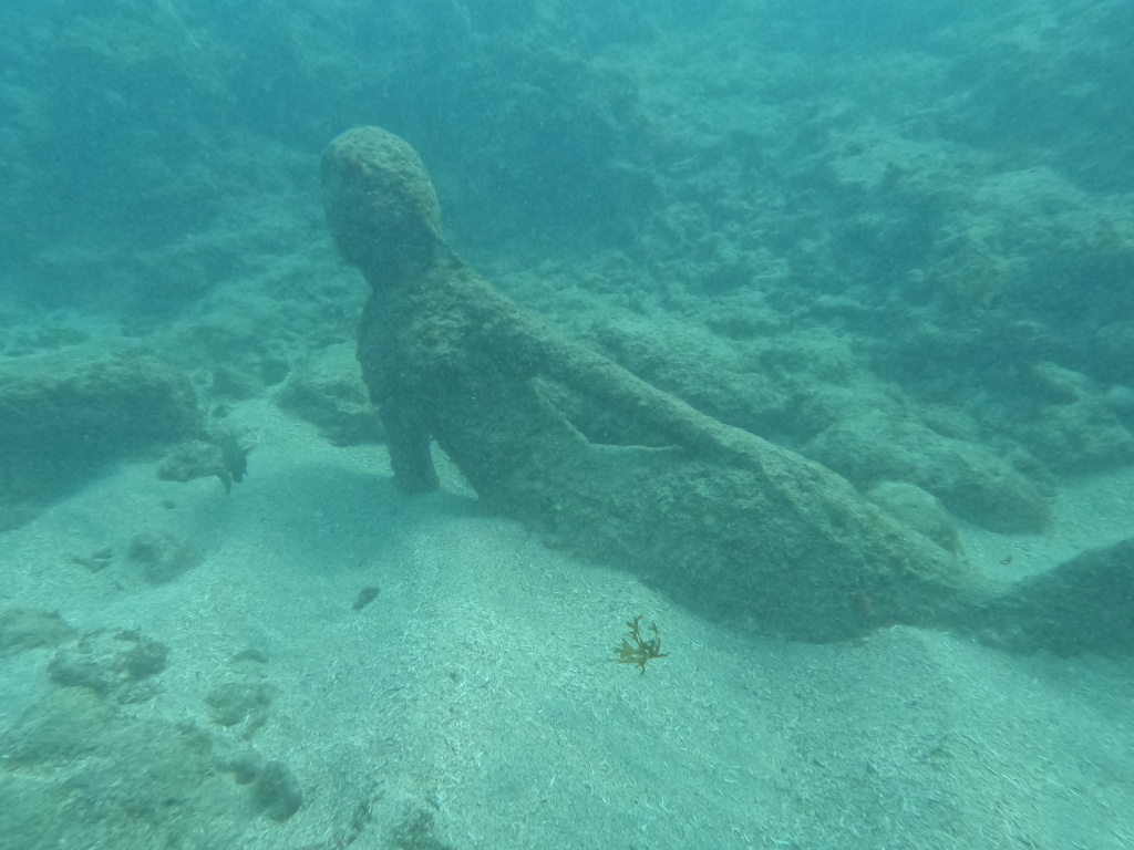 A mermaid statue at the underwater scupture park Grenada