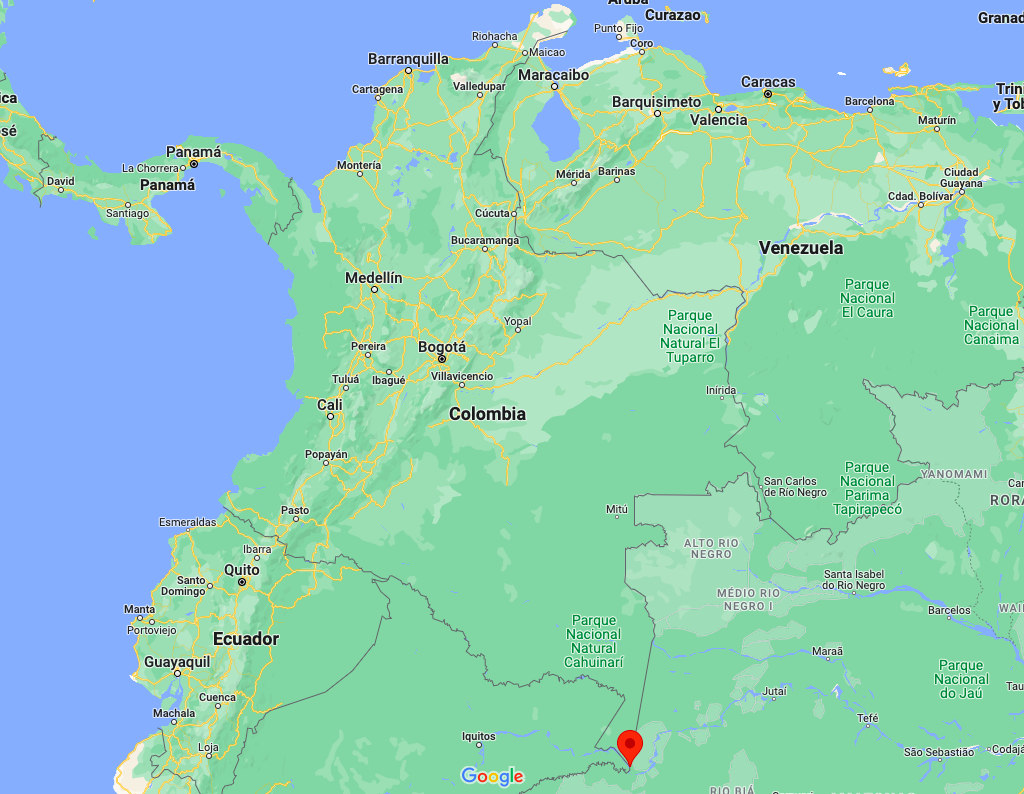 Leticia Colombia map showing the location of the town within Colombia