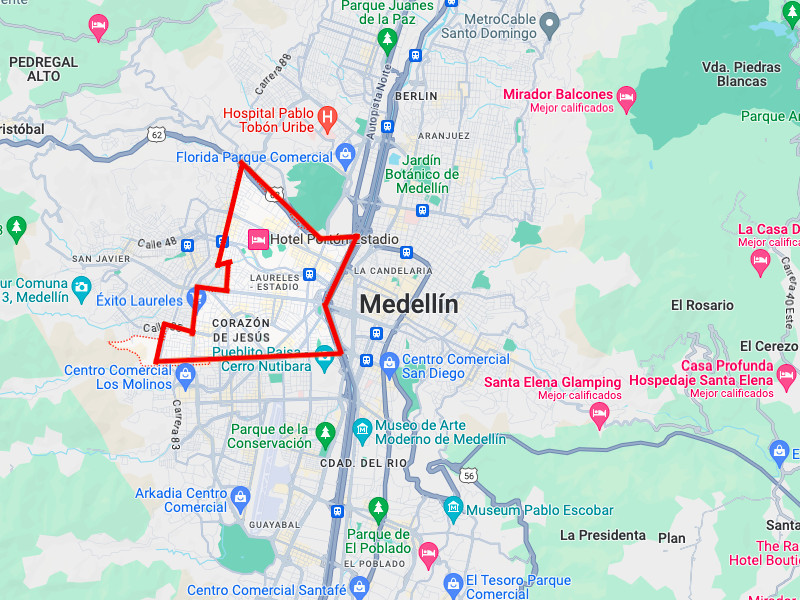 Laureles Medellin Map