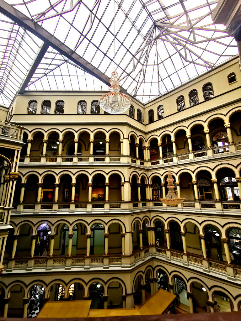 The interior of the Centro Commercial Palacio Nacional one of the best free things to do in Medellin