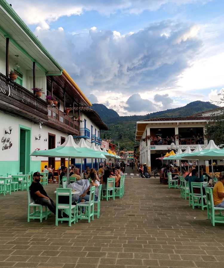 What to do in Jardin Colombia? Sitting at one of the colorful cafes on the main square!