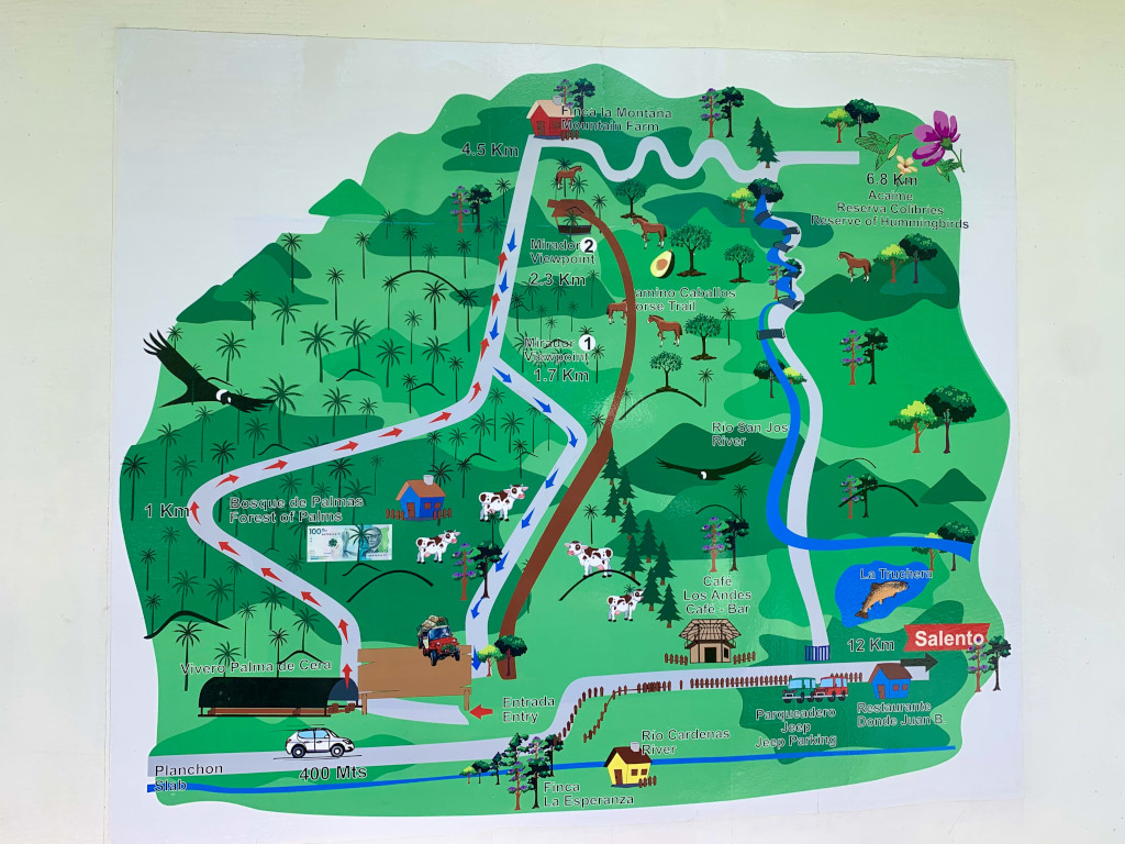 The cocora valley hike map