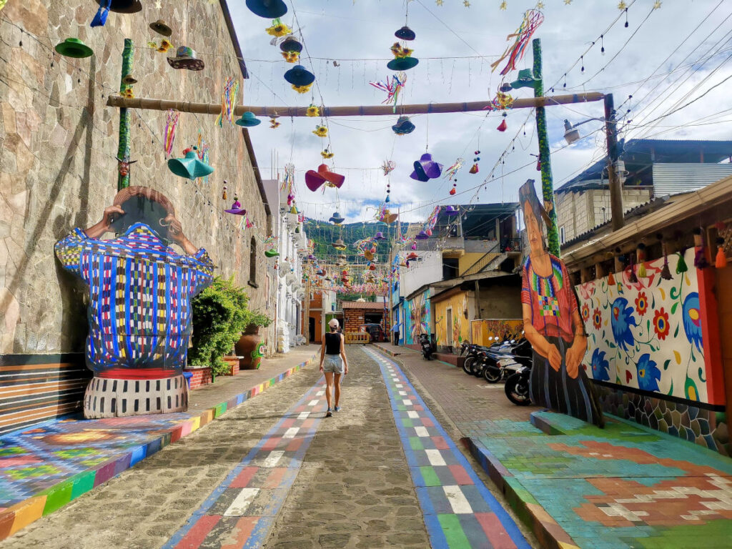 Colorful street in San Juan de la Laguna, Guatemala