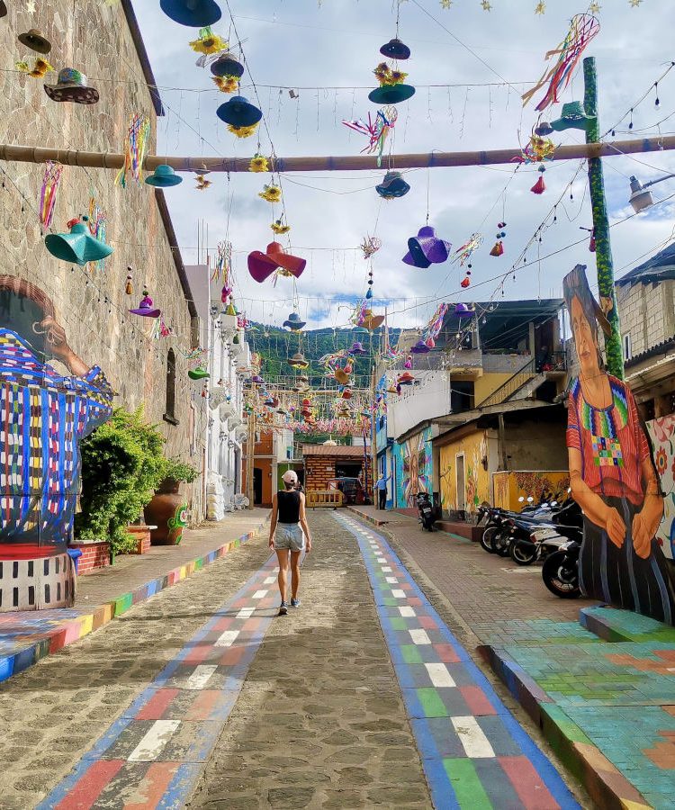 Colorful street in San Juan La Laguna, Guatemala