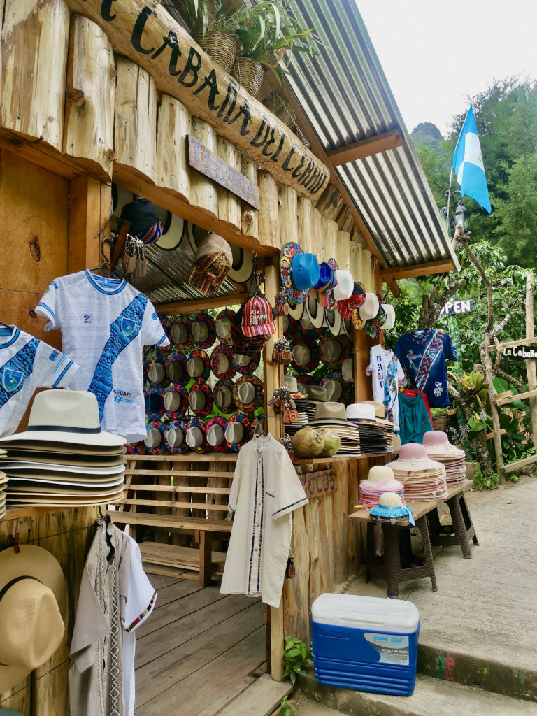 A wooden hut full of Guatemalan souvenirs