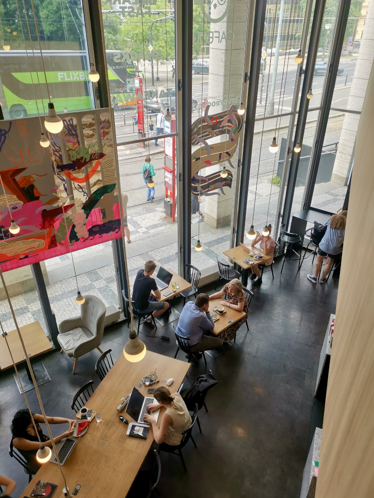 CafeDu's sitting area from above