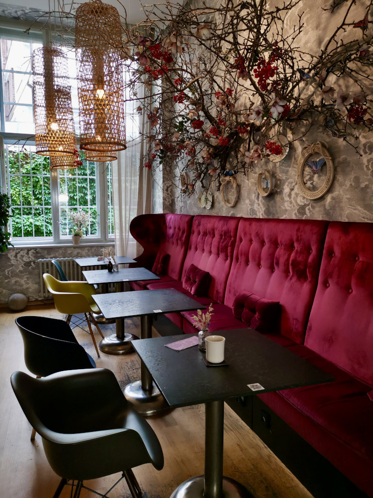 The seating area of La Boheme, a specialty cafe in Prague