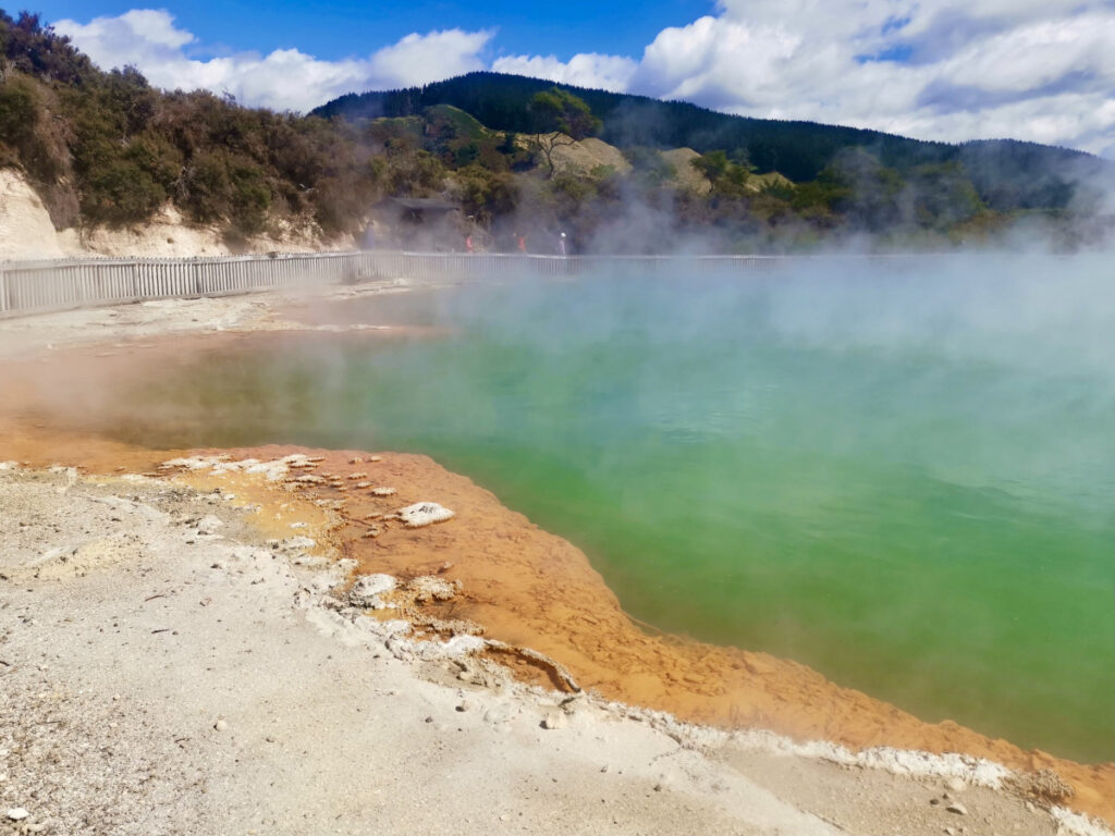 The champagne pool at Waiotapu Geothermal Park one of the best things to do in one day in rotorua
