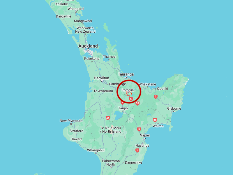 Map showing where rotorua is in new zealand