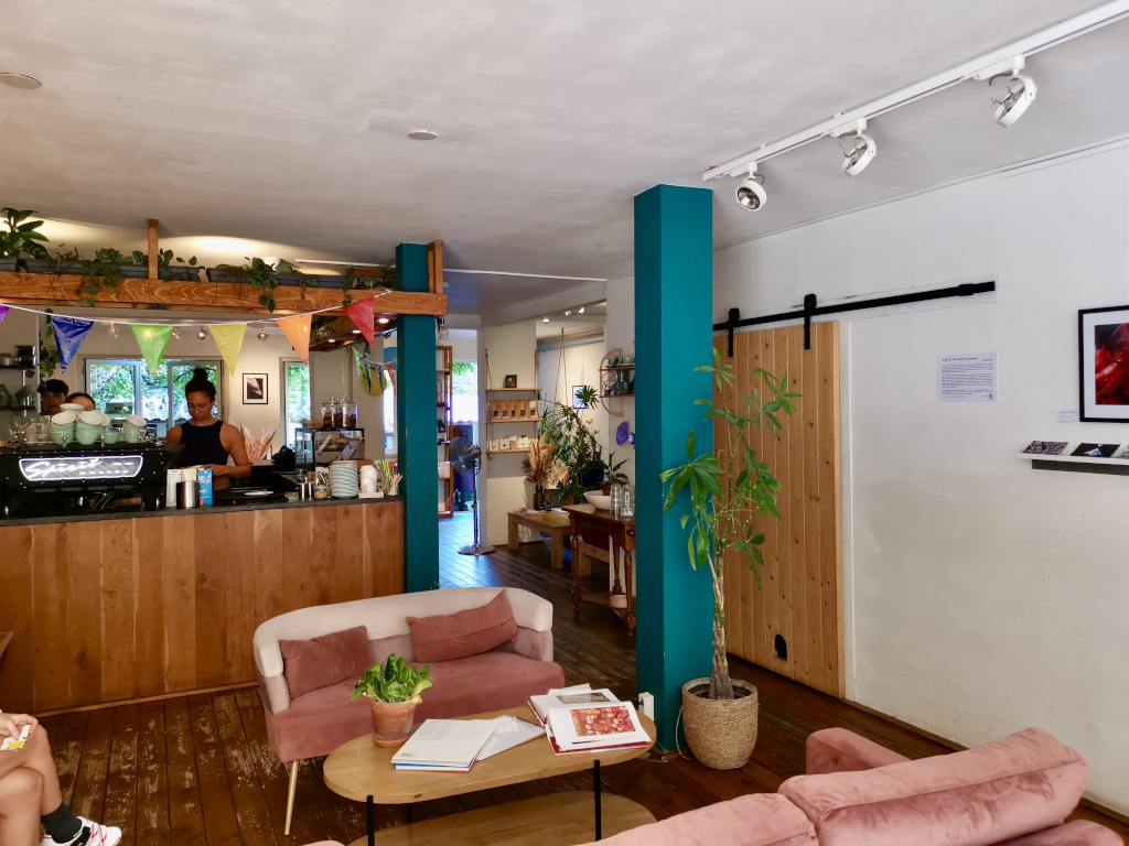 The seating area at back to black cafe in amsterdam