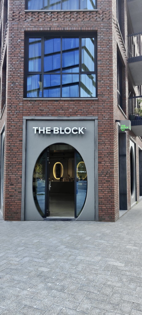 The entrance to block cafe in amsterdam