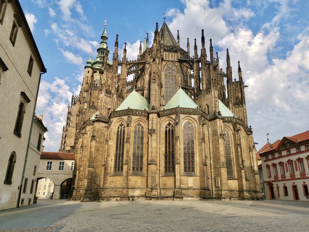 The back of the St Vitus Cathedral in prague