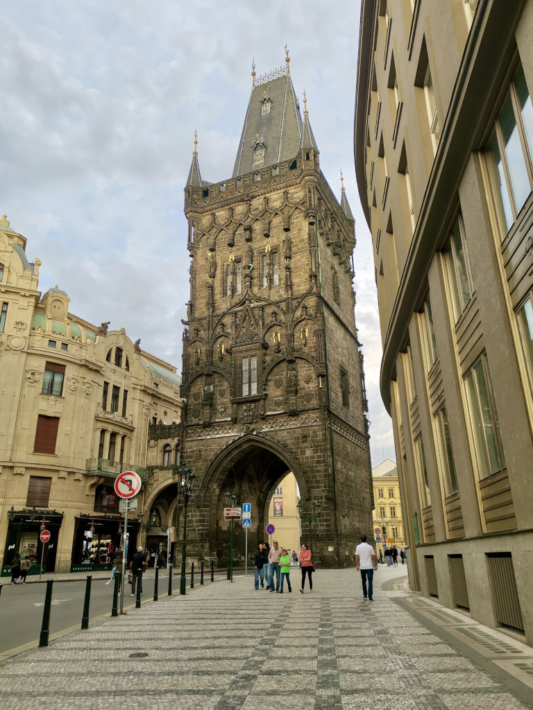 The Prasna Brana a famous building in prague that is a good part of a prague itinerary