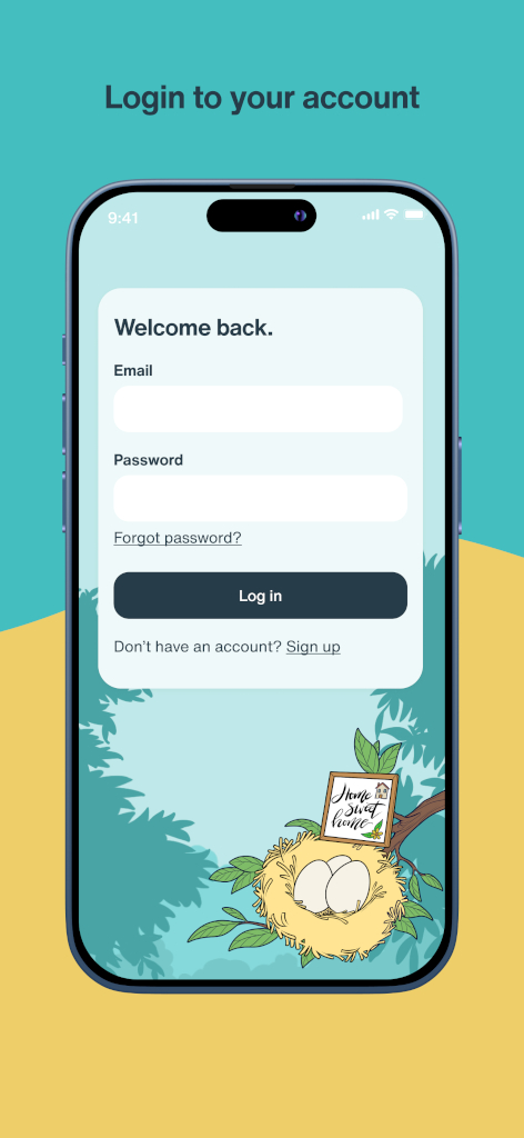 The login page to the SafetyWing travel insurance app