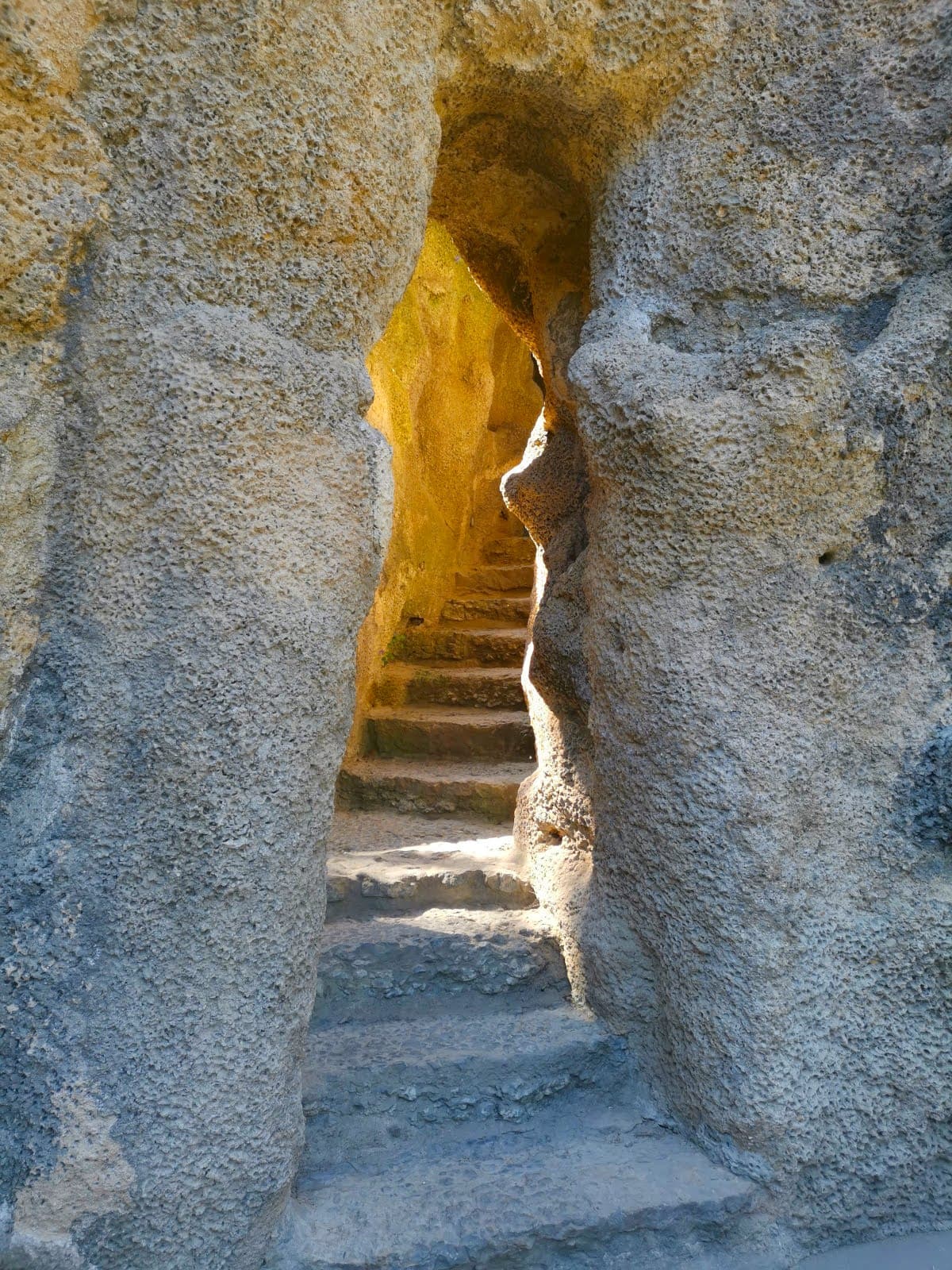 A stair case in the grotto in Vinohrady, a hidden gem in every Prague itinerary.