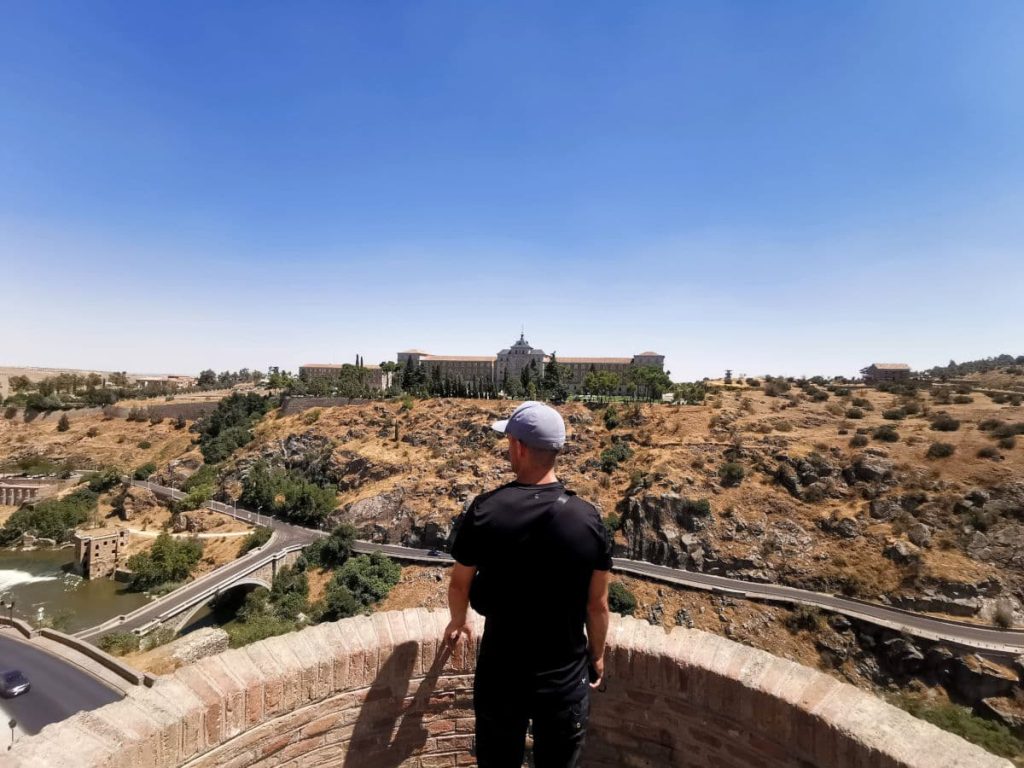 Allan overlooks the dry hills of Toledo, Spain, one of our favorite travel destinations.